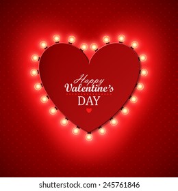 Valentines day background with bright lights