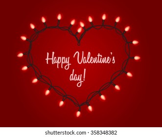Valentines day background with bright lights