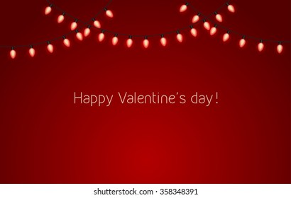Valentines day background with bright lights