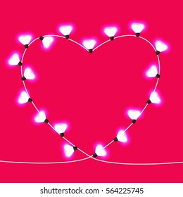 Valentine`s day background with bright lights