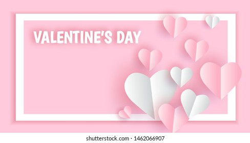 valentine's day for background , card , advertising . heart's background . paper cut and craft style . 