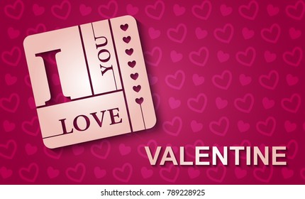 Valentines Day Background card, Vector illustration