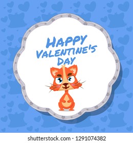 Valentine's Day background with cat	
