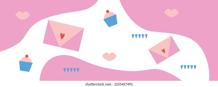 Valentine's Day background collection. Valentine's Day concept. Creative illustration for poster, web, landing, page, cover, ad, greeting, card, promotion. Eps 10