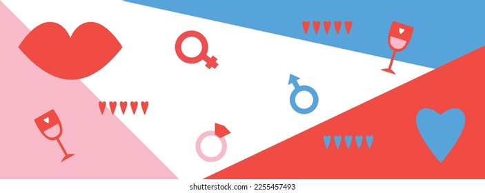 Valentine's Day background collection. Valentine's Day concept. Creative illustration for poster, web, landing, page, cover, ad, greeting, card, promotion. Eps 10