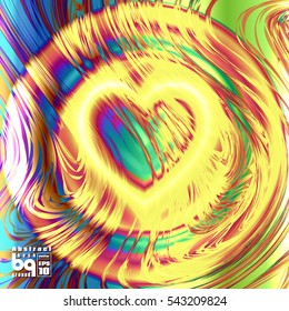 Valentines day background. Colorful gradient background heart. Vector illustration love, glitch. Print on textile.