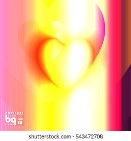 Valentines day background. Colorful gradient background heart. Vector illustration love, glitch. Print on textile.
