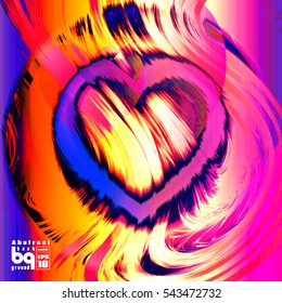 Valentines day background. Colorful gradient background heart. Vector illustration love, glitch. Print on textile.