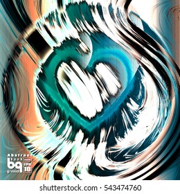 Valentines day background. Colorful gradient background heart. Vector illustration love, glitch. Print on textile.