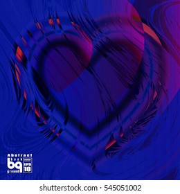 Valentines day background. Colorful gradient background heart. Vector illustration love, glitch. Print on textile.