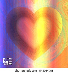 Valentines day background. Colorful gradient background heart. Vector illustration love, glitch. Print on textile.
