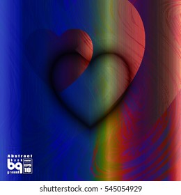Valentines day background. Colorful gradient background heart. Vector illustration love, glitch. Print on textile.