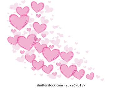 Valentine's day background with colorful hearts for greeting card and gift design