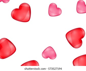 Valentine's day Background with colorful Hearts. Greeting Card. Vector illustration