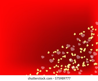 Valentine's day Background with colorful Hearts. Greeting Card. Vector illustration