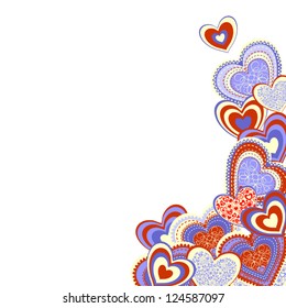 Valentine's Day Background with Composite Hearts, Vector Version
