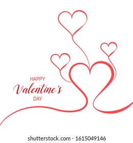Valentines Day Background Composition Elegant Hearts