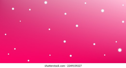 Valentine's day background concept. Bright sweet pink glow background with white dots as stars or snowflakes