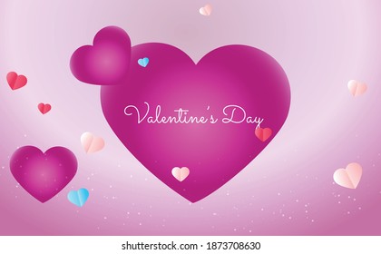 Concepto de fondo del día de San Valentín en estilo de papel