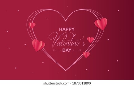 Valentines day background concept in paper style