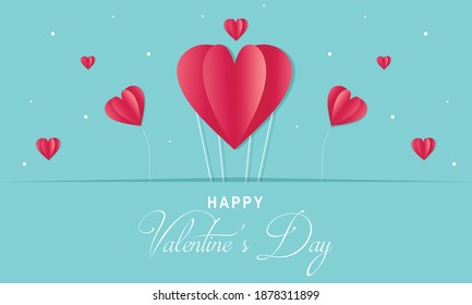 Valentines day background concept in paper style