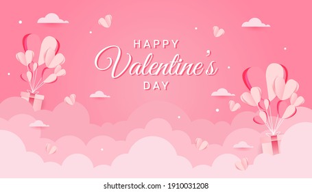Valentines day background concept in paper