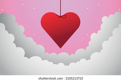 Antecedentes del día de San Valentín con espacio para texto. icono del corazón rojo, vector, pancarta, afiche, gráfico.
