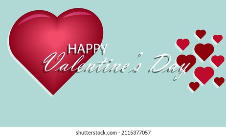 Valentine's Day Background with Copy Space, Hearth and Envelope. Editable Vector. Wallpaper. Simple Clean Design. Suitable for Content with Valentine Theme