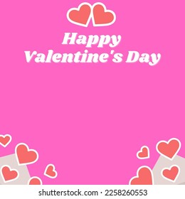 fondo del día de San Valentín con espacio de copia, icono del corazón, texto, en color rosa.
perfecto para contenido en medios sociales y más.