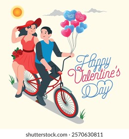valentine's day background with couple illustration