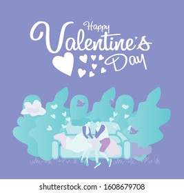 valentines day background with couple vector illustration in eps10