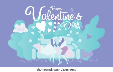 valentines day background with couple vector illustration in eps10