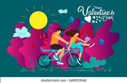 valentines day background with couple vector illustration in eps10