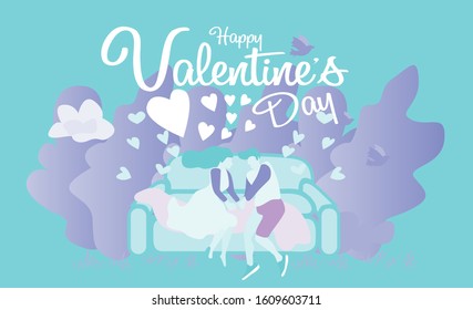 valentines day background with couple vector illustration in eps10