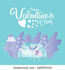 valentines day background with couple vector illustration in eps10