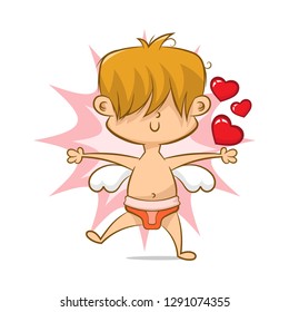 Valentine's Day background with cupid	