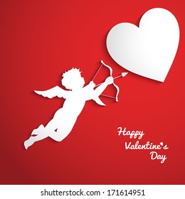 valentines day background with cupid 