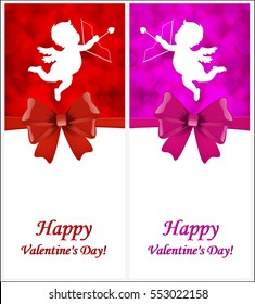 Valentine's Day background with cupid and bow