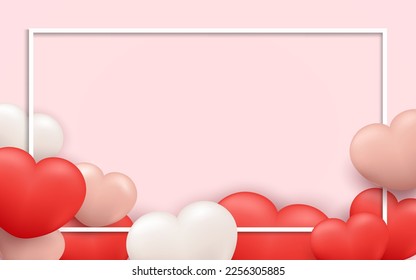 Antecedentes del Día de San Valentín con corazones amables