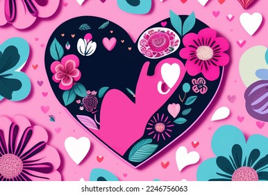 Valentine's Day background. Cute love sale poster or greeting card.
