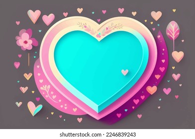 Valentine's Day background. Cute love sale poster or greeting card.