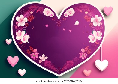 Valentine's Day background. Cute love sale poster or greeting card.