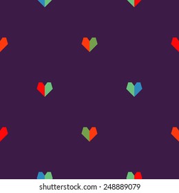 Valentine's Day background. Cute seamless vector geometric hearts pattern.