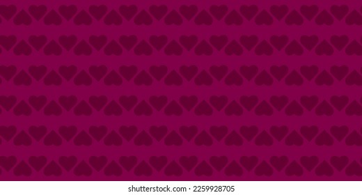 Valentines day background. Dark Pink Red hearts seamless pattern. Pink heart Love romantic theme. Vector abstract texture with hearts. Stylish minimal design for wrapping fabric cloth print wedding