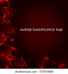 Valentines Day background. Dark red wave. Space for text