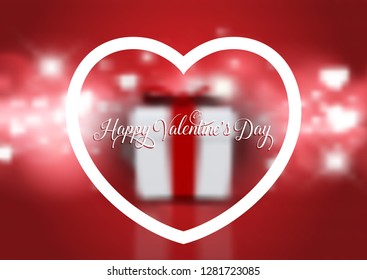 Valentine's Day background with defocussed gift design