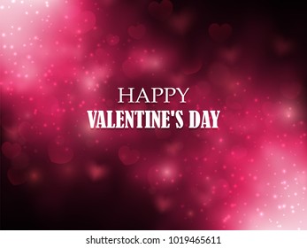 Valentines Day Background Design. Abstract Shining Background With Hearts.