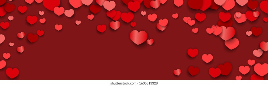 Valentines Day Background Design with Heart Stickers Scattered