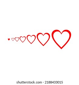 Valentines Day background design with heart stickers scattered.Set of vector hearts. Vector illustration. Realistic heart, isolated. Red heart icons set vector. set of heart for short to big .