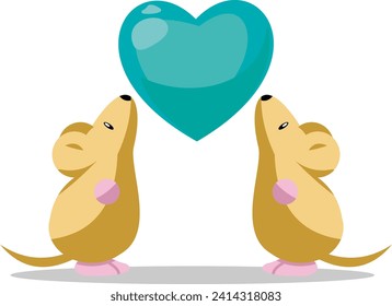 Valentines Day Background Design with Heart Stickers Scattered